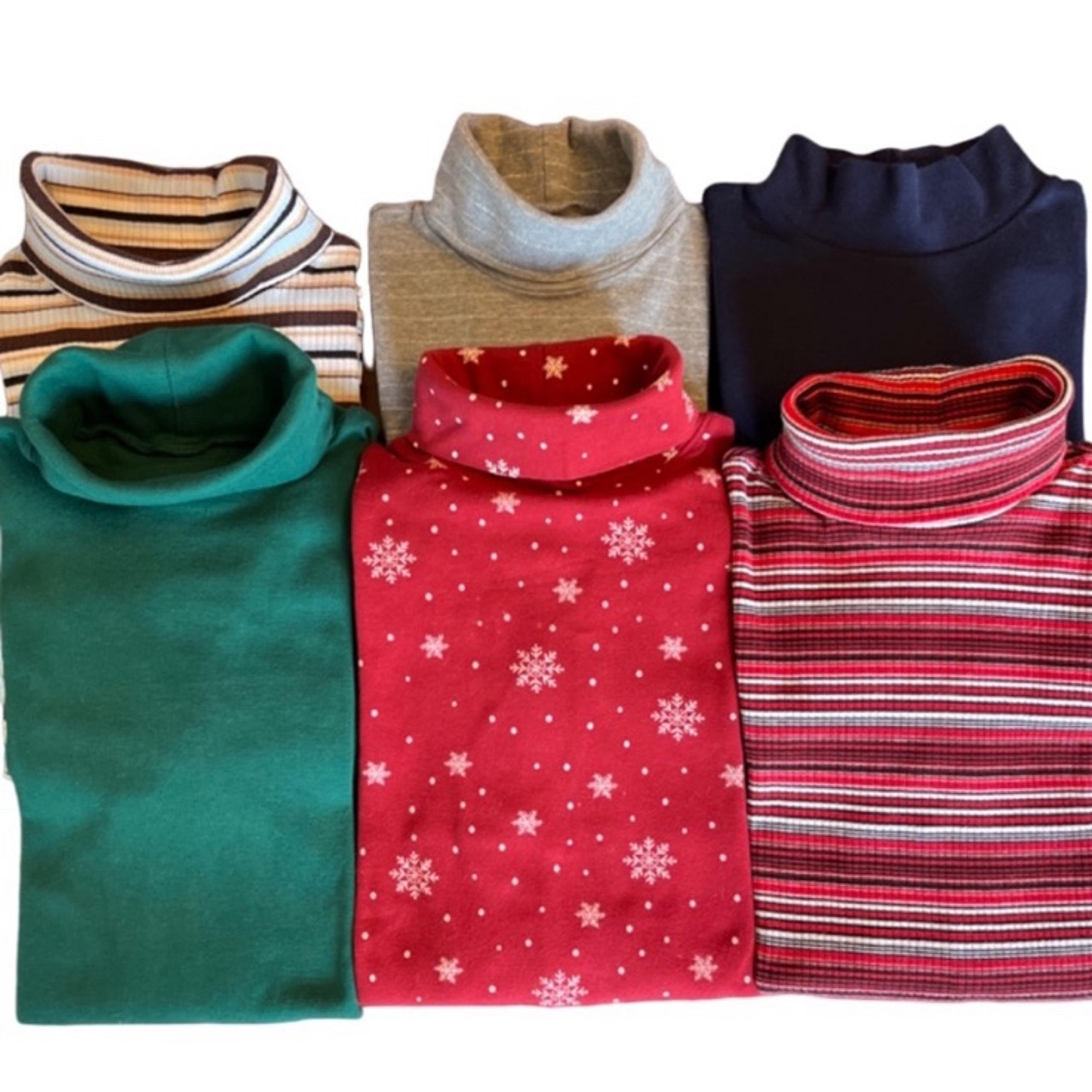 Bundle of Long Sleeve Turtleneck/Mockneck Tops Includes 2 Smalls & 4 Mediums