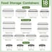 36-Piece Food Storage Containers with Lids(18 Containers & 18 Lids)