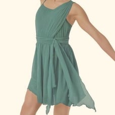 WEISSMAN Balera Dance Costume Front Tie Chiffon Drape Dress D9762 adult SA