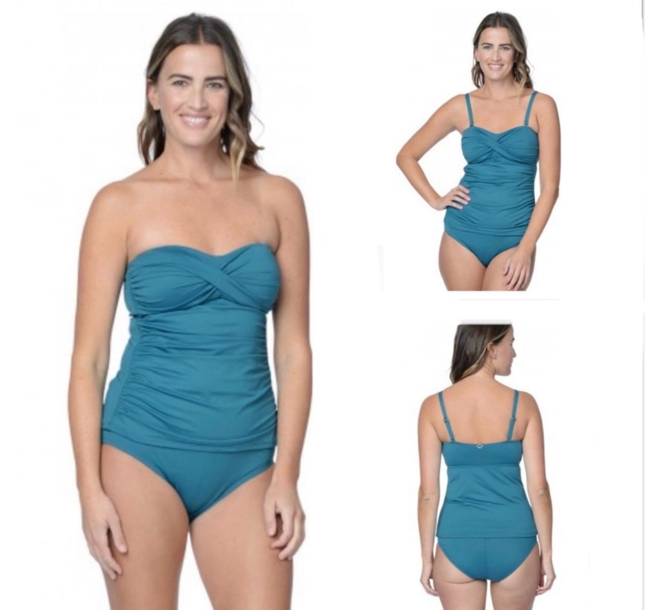 Jantzen Vamp Bandeau Tankini Top and Bottom Size 12