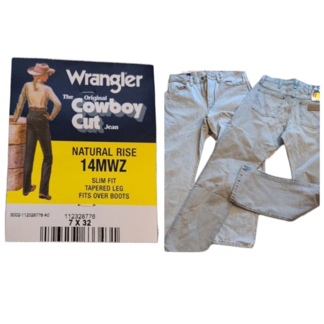 Lot Of 2 NWT Wrangler Original Cowboy Cut Jeans Natural Rise Light Blue Size 7