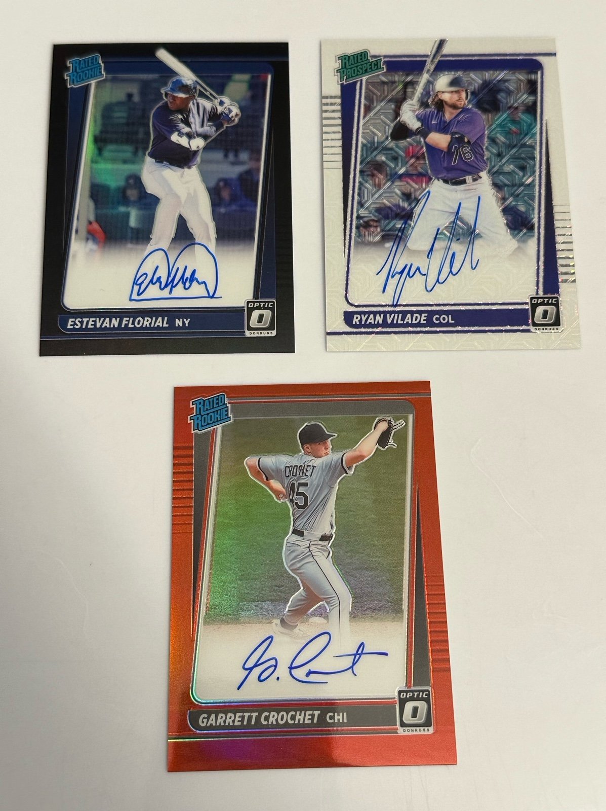 Donruss Optic Rated Rookie/Prospect Auto SSP Lot (3)