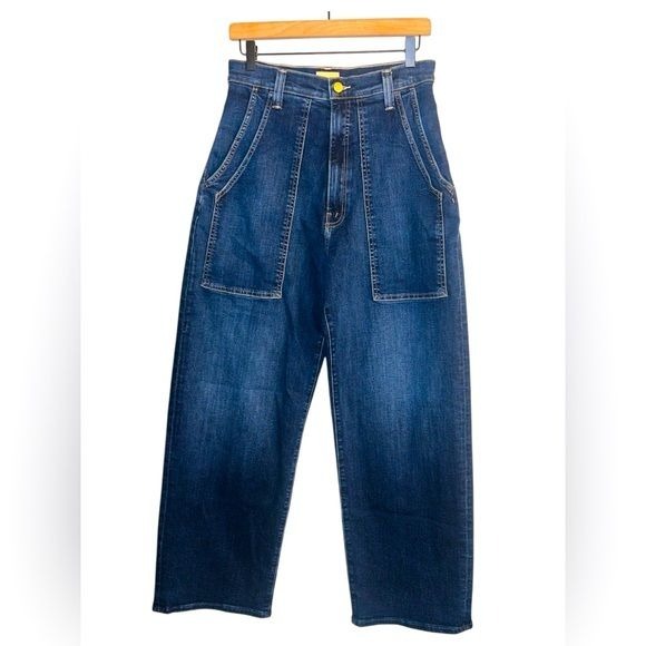 NWT- Mother The Quartet Breaker Flood High Waist Bootcut Blue Jeans- Size 4
