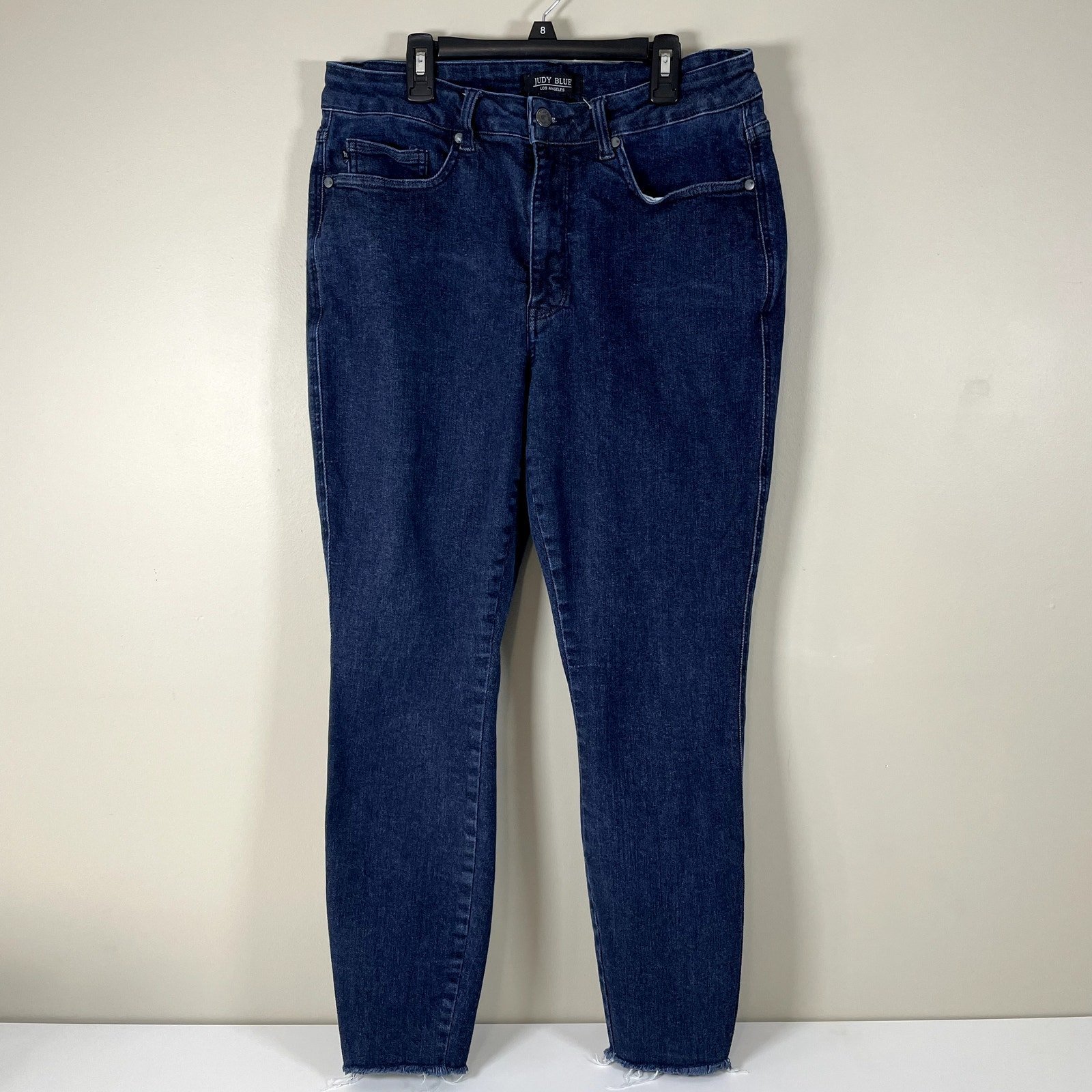 JUDY BLUE Dark Wash Style 88703 Skinny Raw Hem 14W Stretch Comfort Denim