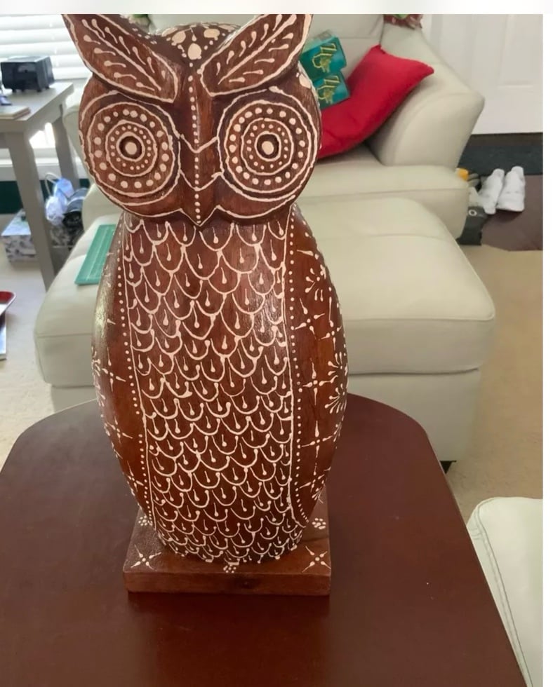 Wood Carved Owl 13”