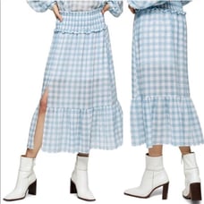 NWOT Top Shop Gingham Midi Skirt 6