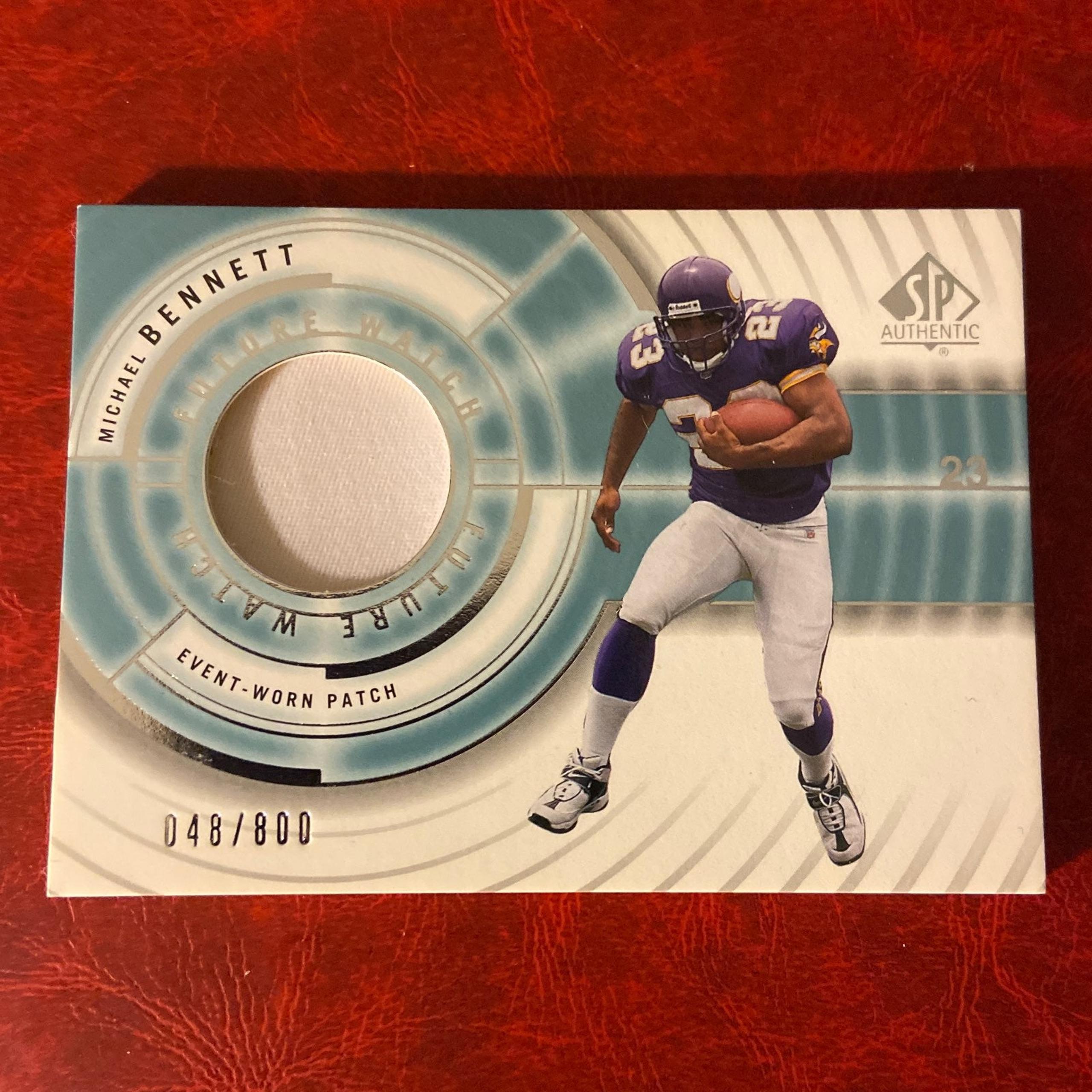 MICHAEL BENNETT 2001 UD SP Authentic #96 JERSEY PATCH RC /800 MINNESOTA VIKINGS