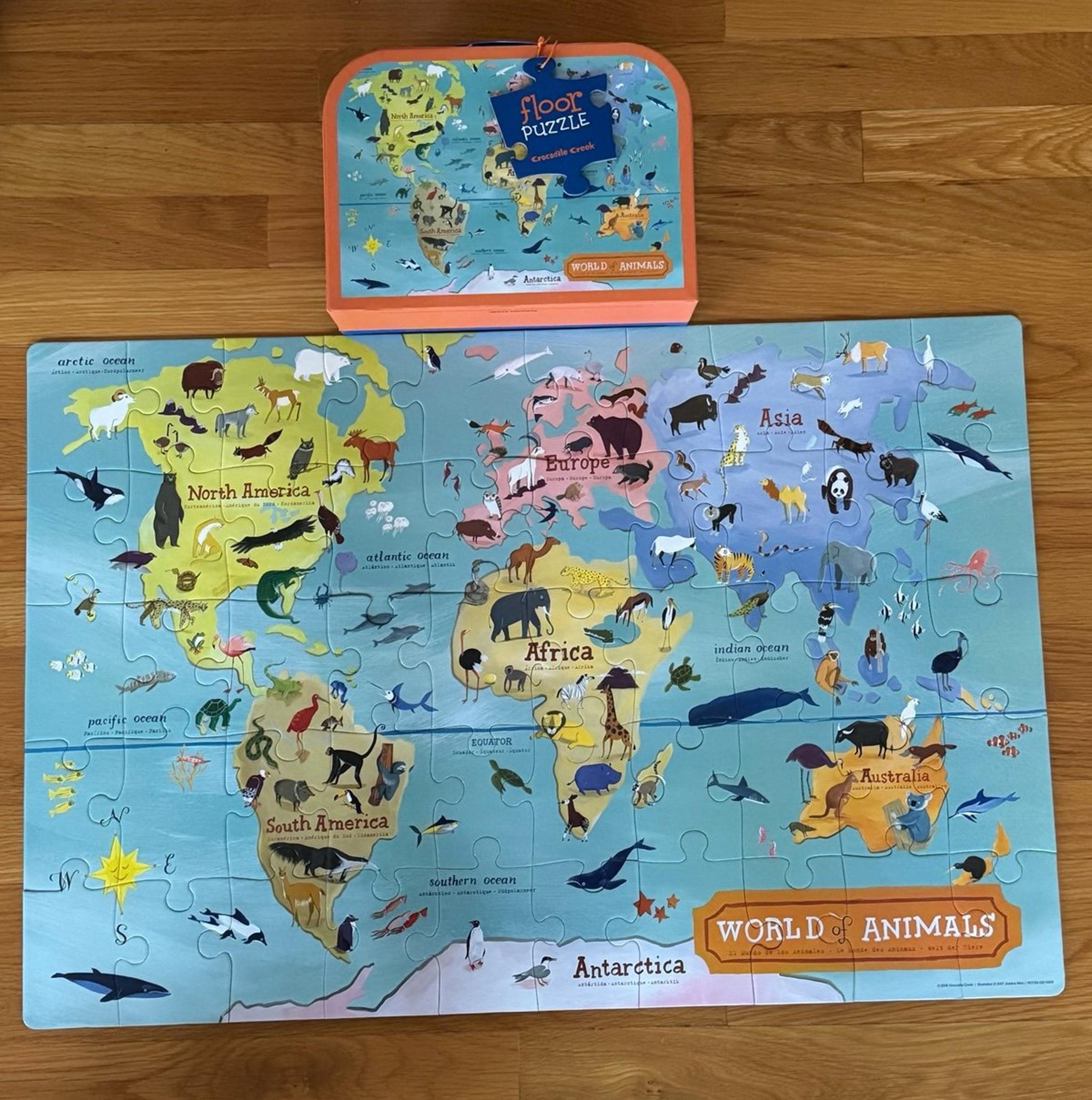 Crocodile Creek Floor Puzzle-World of Animals
