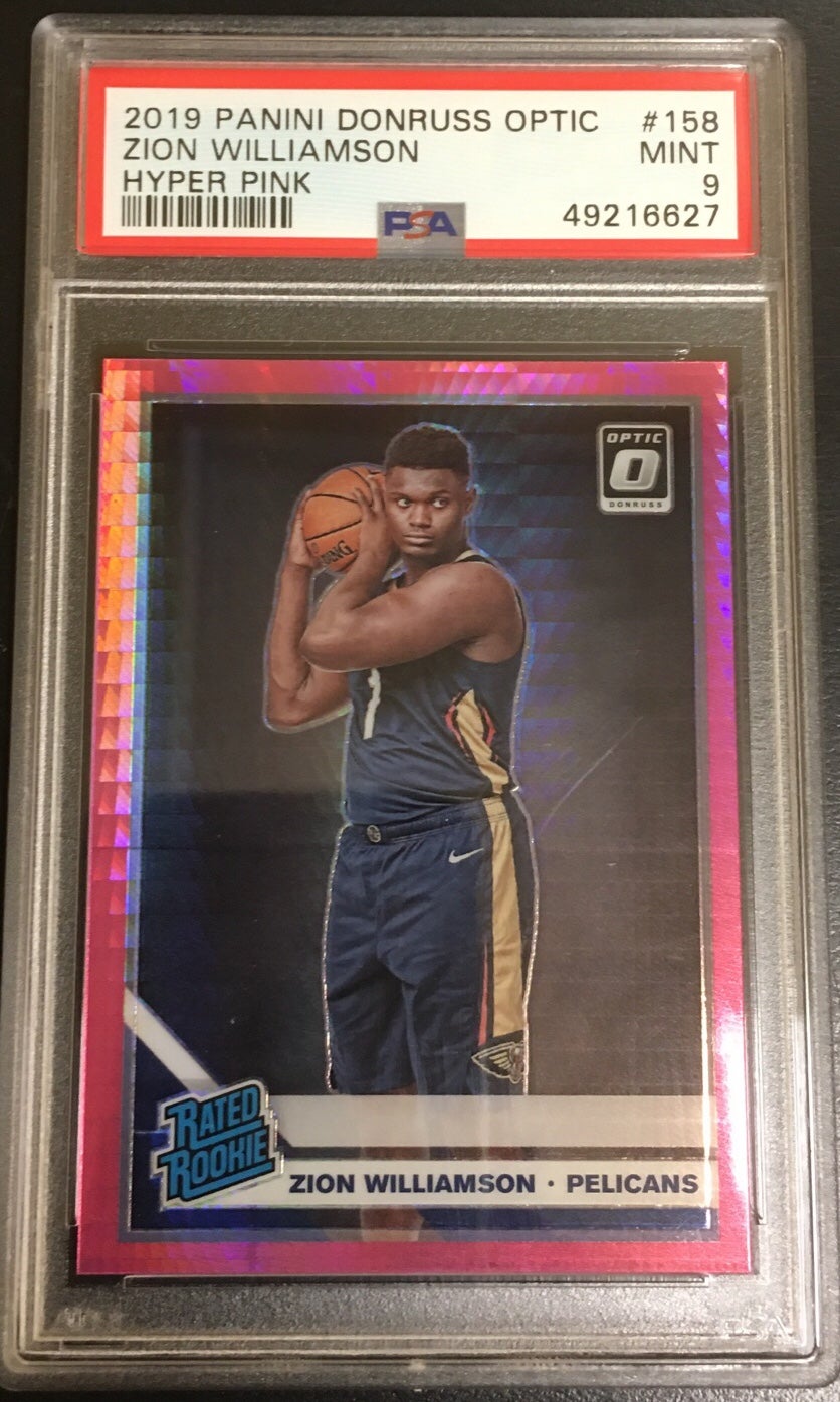 2019 PANINI DONRUSS OPTIC HYPER PINK PRIZM ZION WILLIAMSON ROOKIE PSA 9 AWESOME!