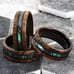 Golden Sandalwood & Abalone Men's Wedding Band Ring - Wedding Rings for Men & Wo