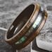 Golden Sandalwood & Abalone Men's Wedding Band Ring - Wedding Rings for Men & Wo