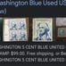 Unique Vintage GEORGE WASHINGTON 5 CENT BLUE UNITED STATES POSTAGE STAMP