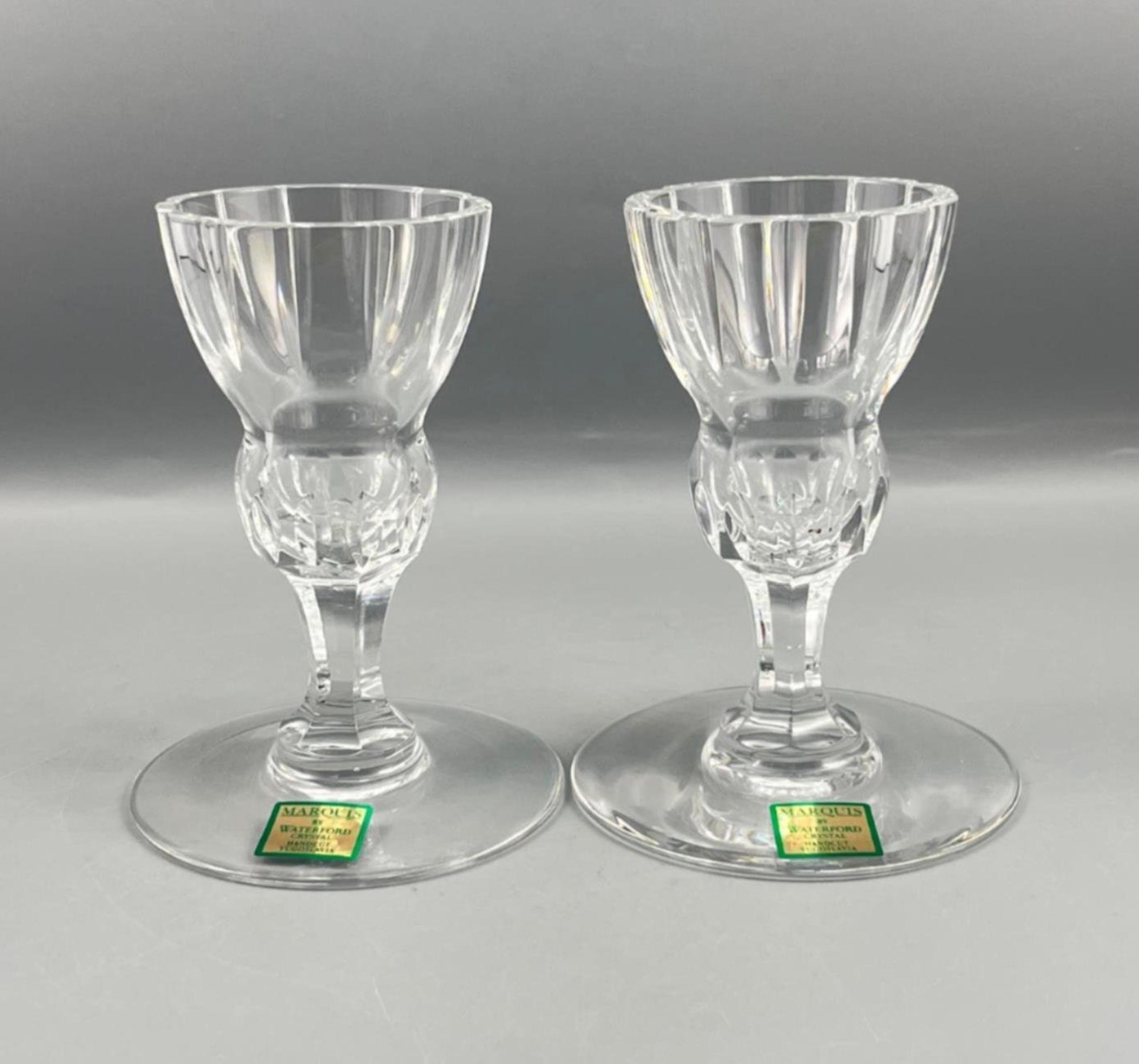 Marquis by Waterford Crystal Palladia Collection Candlesticks Candle Holders Set