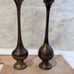 Antique Vintage India Pair Of BRONZE Baluster VASES 5 h. Qing