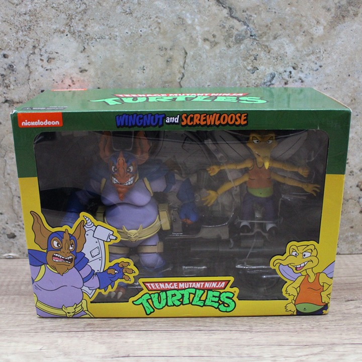 NECA Teenage Mutant Ninja Turtles Wingnut & Screwloose Action Figure 2 Pack NEW