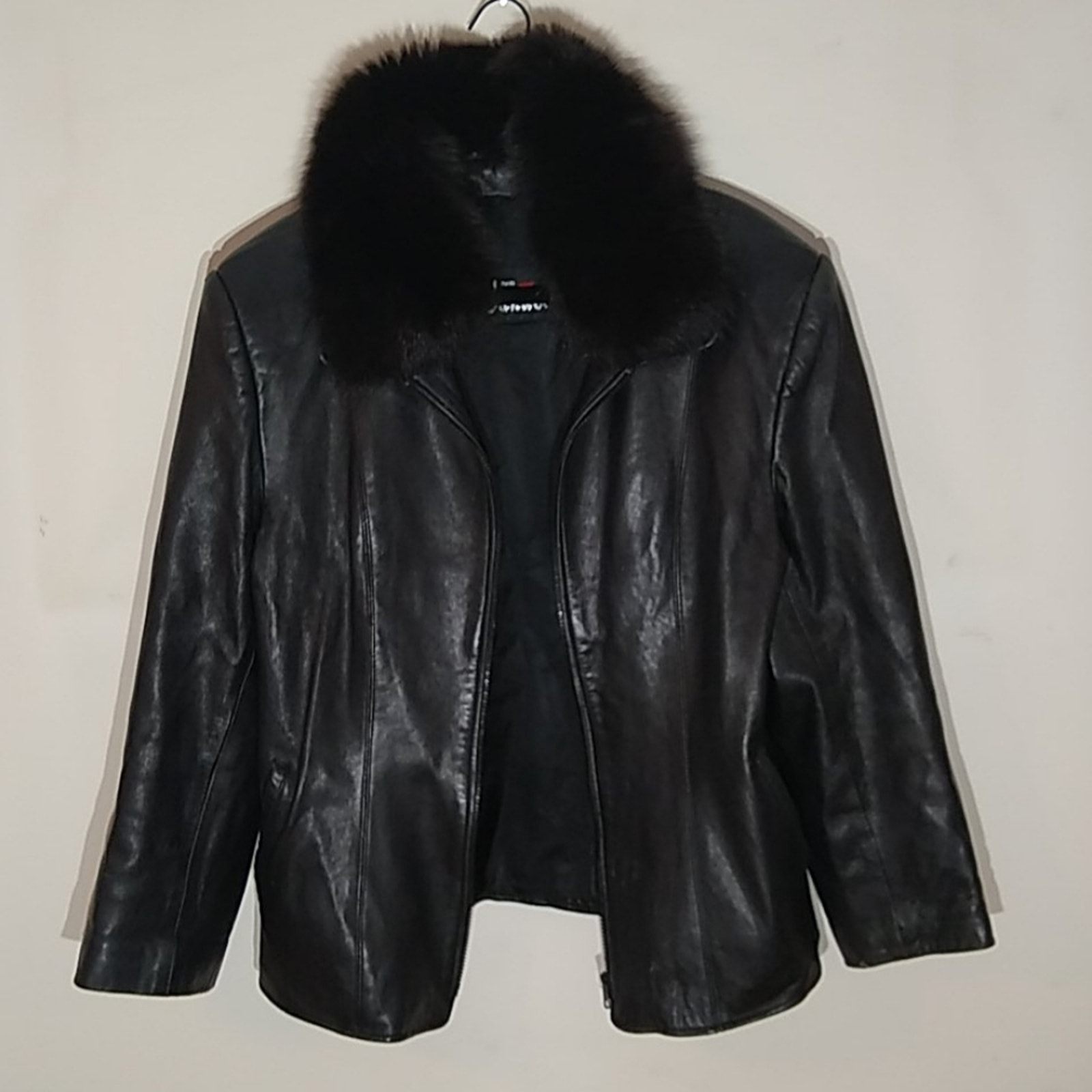 Janucci leather jacket full fur collar