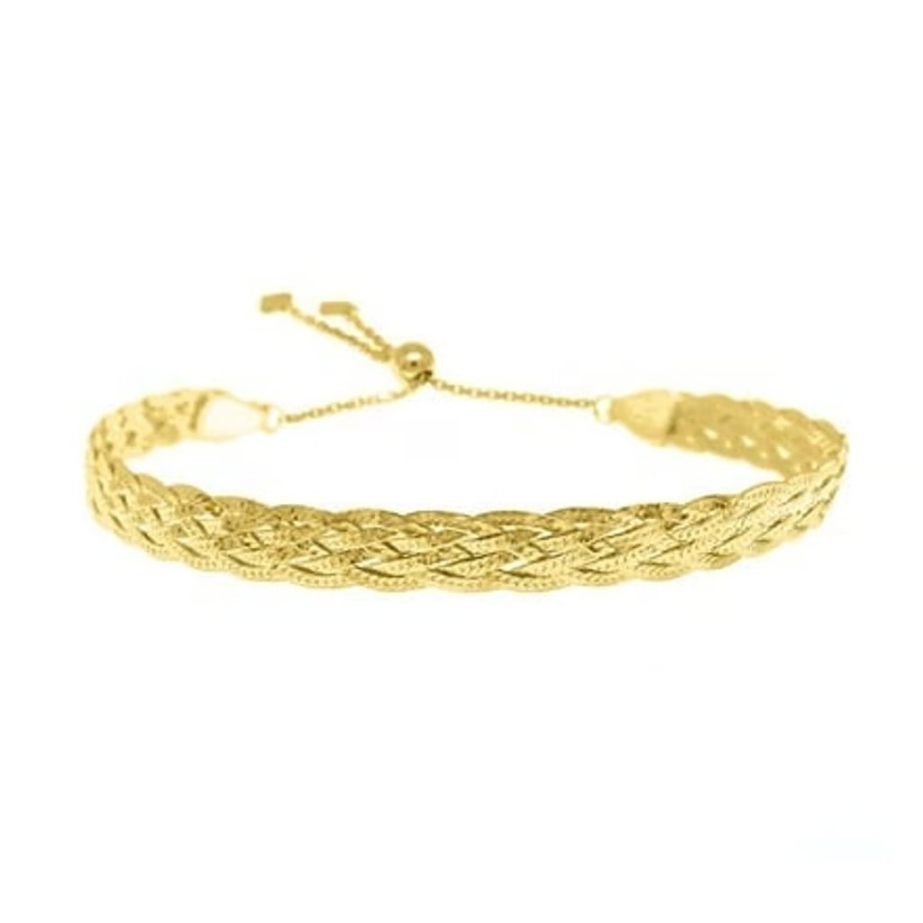 925 Silver Braided Herringbone Bracelet - Made in Italy -130 Retail - Free Ship