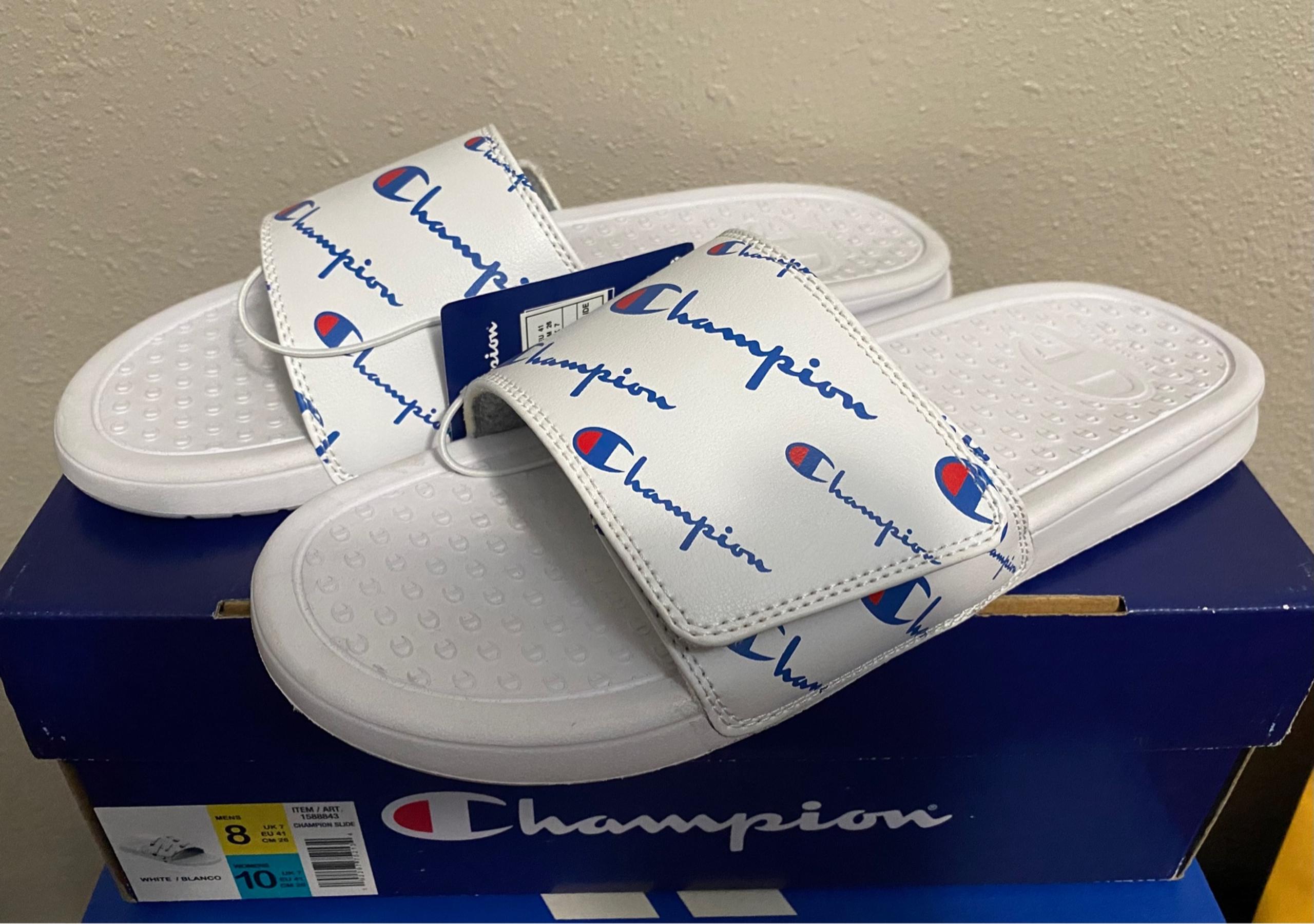 NEW Champion Adjustable WHITE Slide Sandals (Men's Size 8)