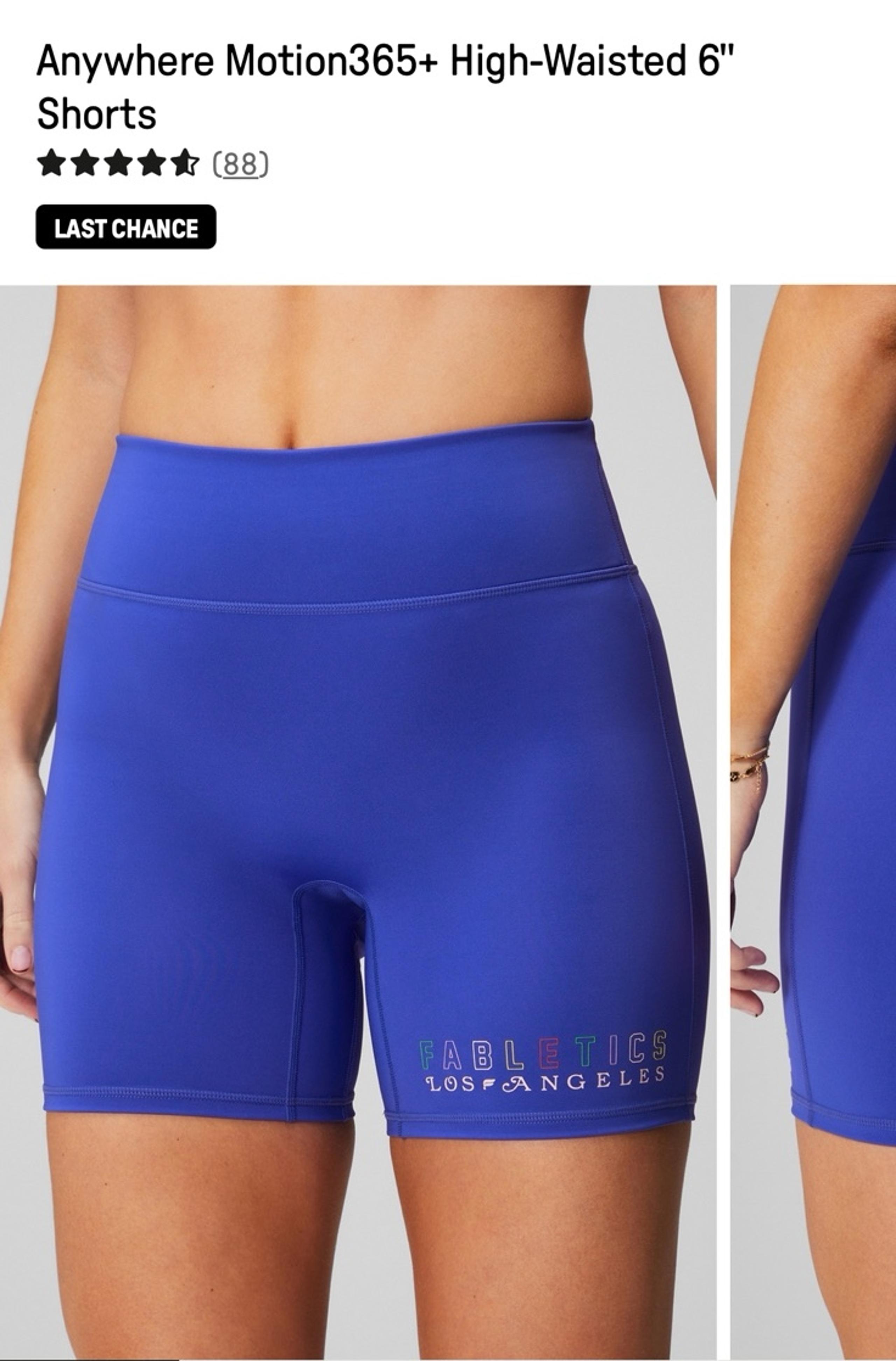 Fabletics Anywhere Motion365+ High-Waisted 6" Shorts - perfect condition