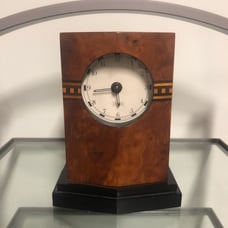 Inlaid Burl Wood Clock