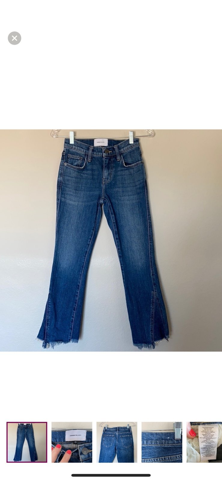 Current/Elliot the Fan Kick distressed Sz 23 jeans frayed bottom EUC