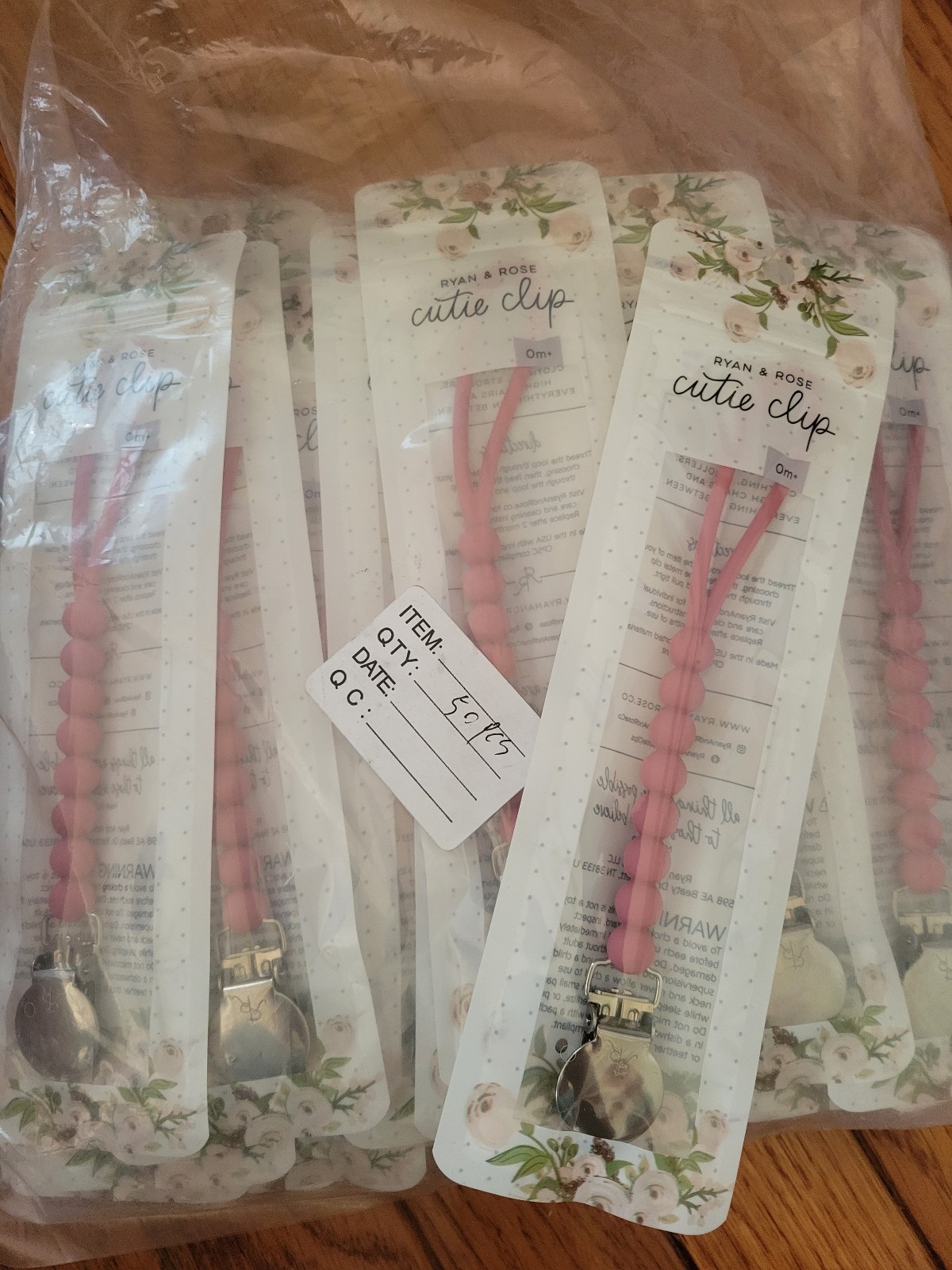 Reseller Lot of 50 Ryan and Rose pacifier clips