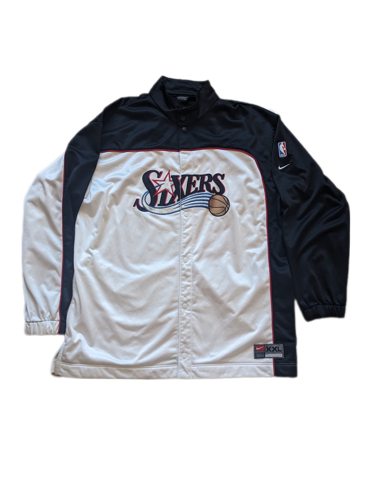 PHILADELPHIA 76ers Warm Up Jacket NBA BASKETBALL NIKE MENS 2XL Allen Iverson