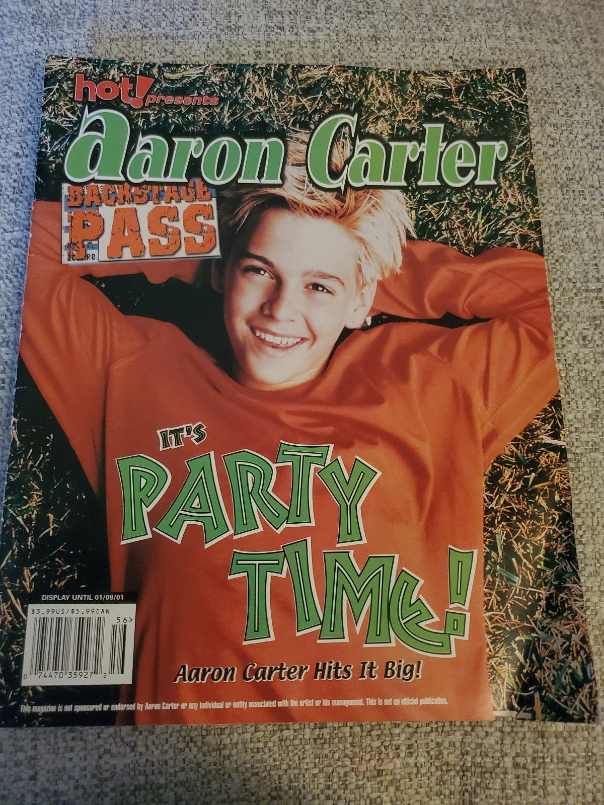 00s vintage rare hot presents aaron carter backstage pass magazine book