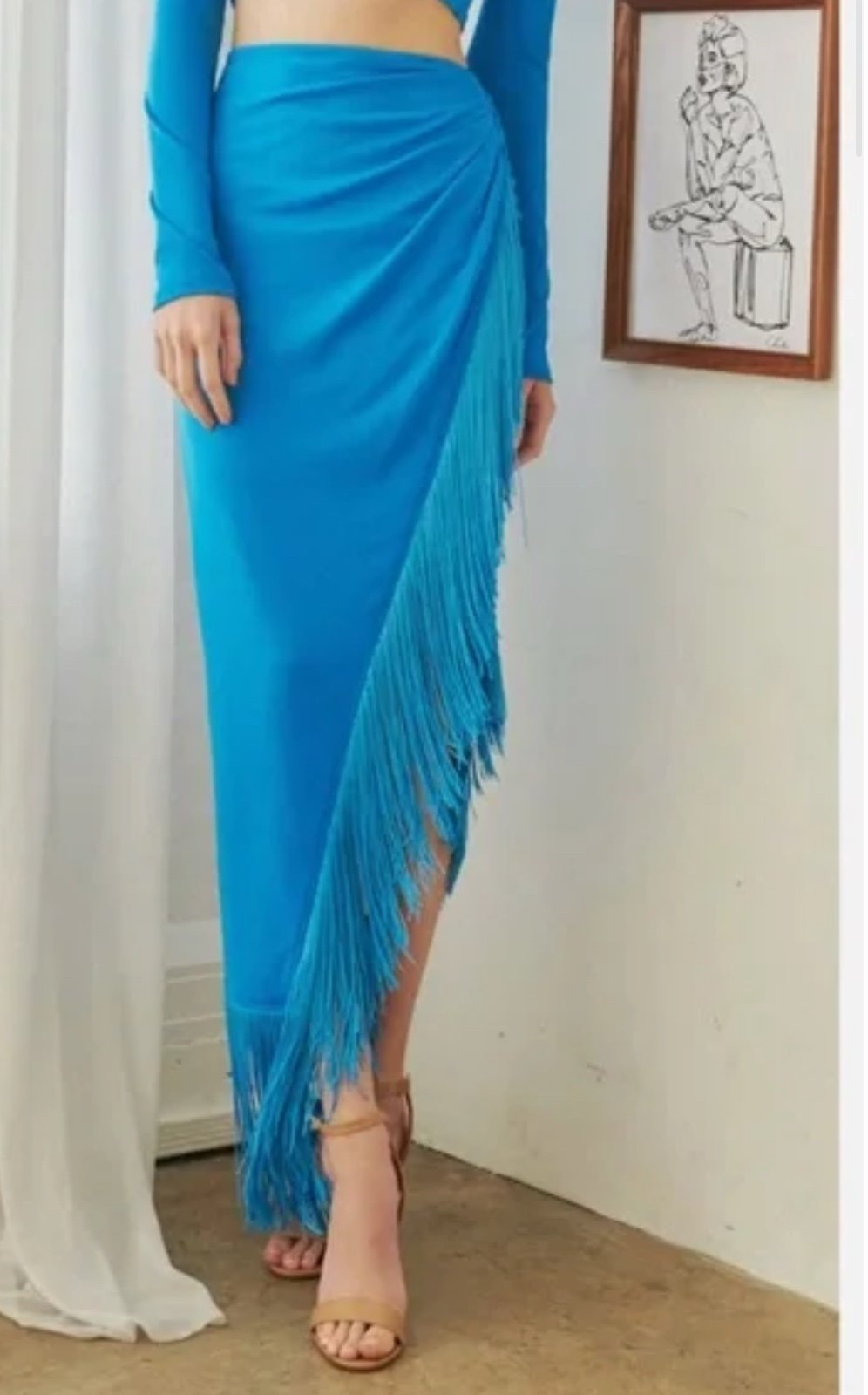 Blue tassel skirt