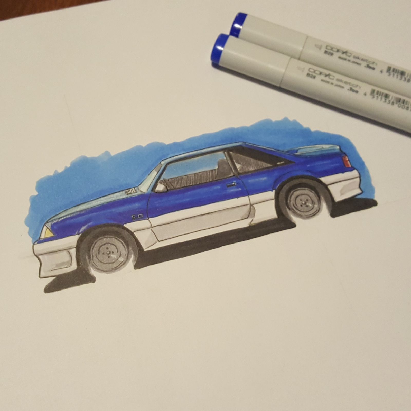 88 Mustang GT original art