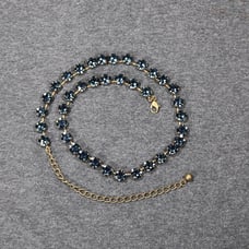 vintage costume jewelry deep blue rhinestone neckleace