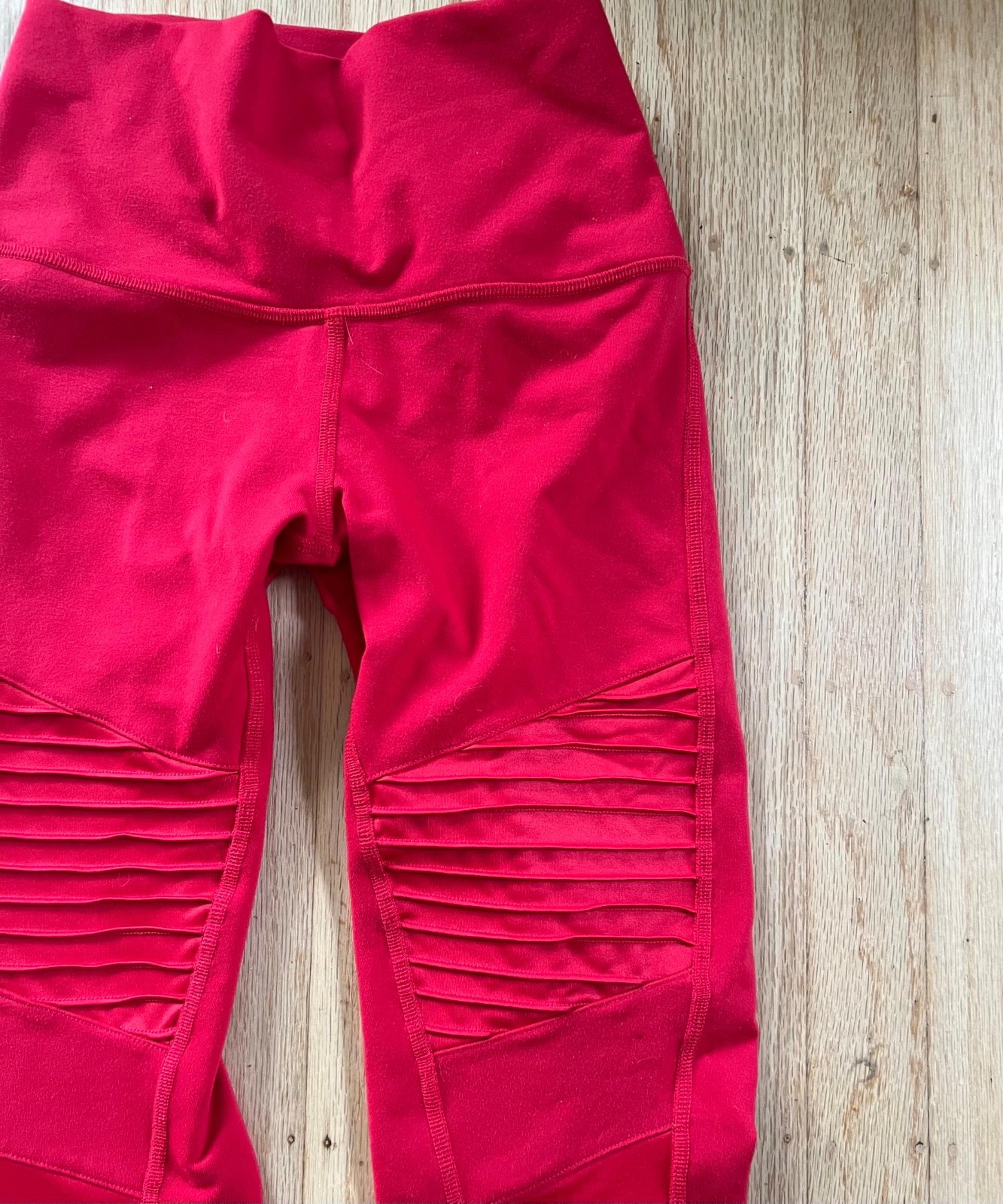 Alo red moto leggings sz xs