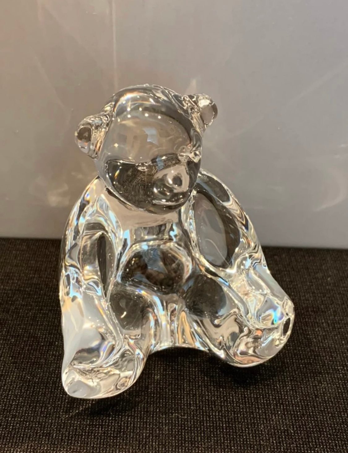 BACCARAT CRYSTAL SPINNING TEDDY BEAR FIGURINE