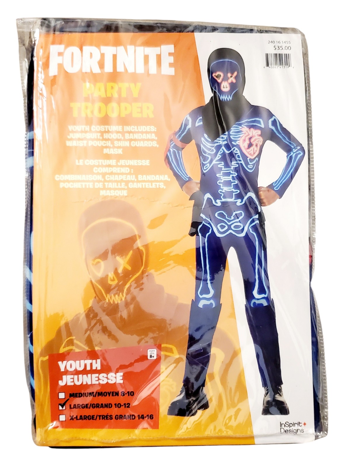 Fortnite Party Trooper Child Costume Size Large 10-12