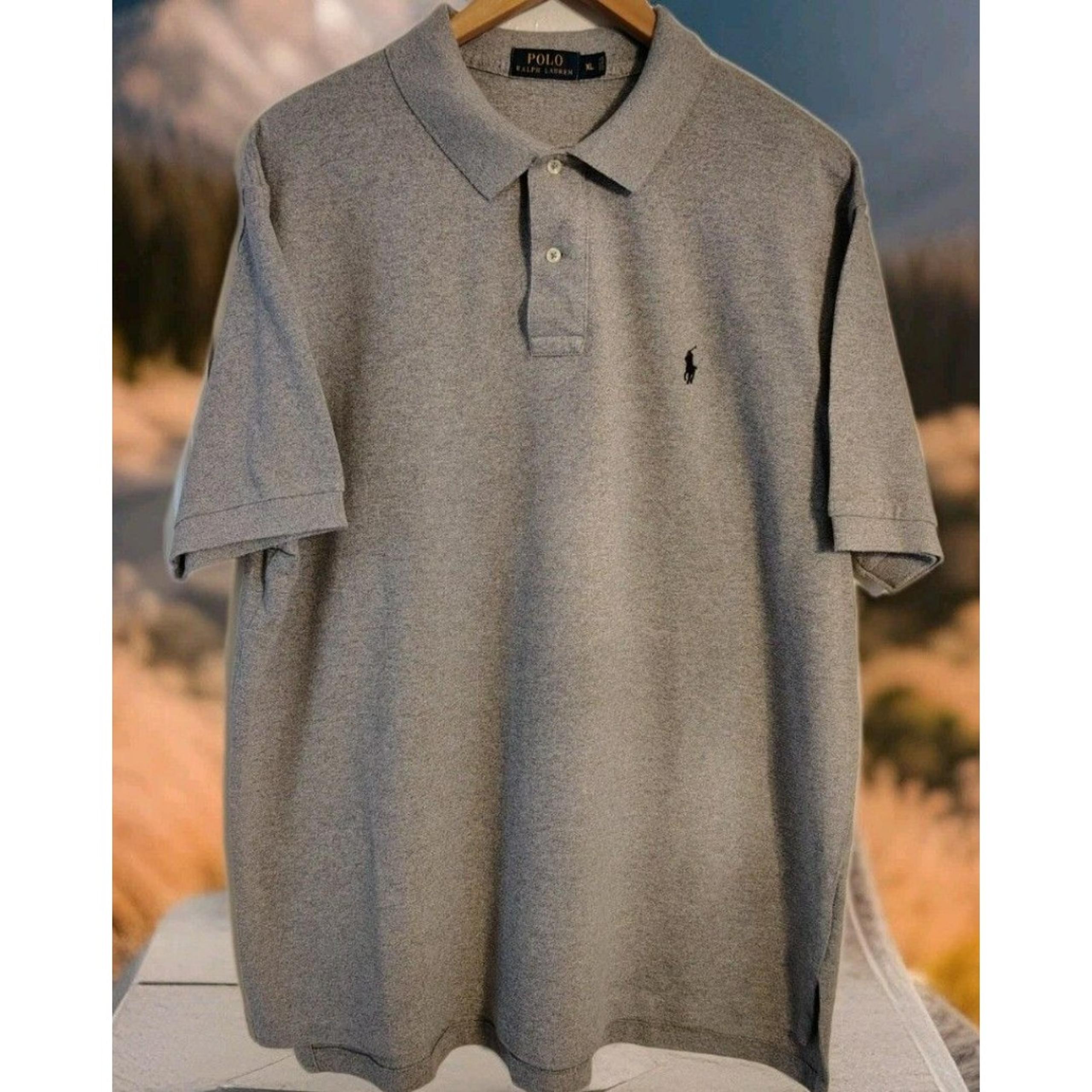 Polo Ralph Lauren Men's Polo Shirt Size XL Gray Cotton Short Sleeve