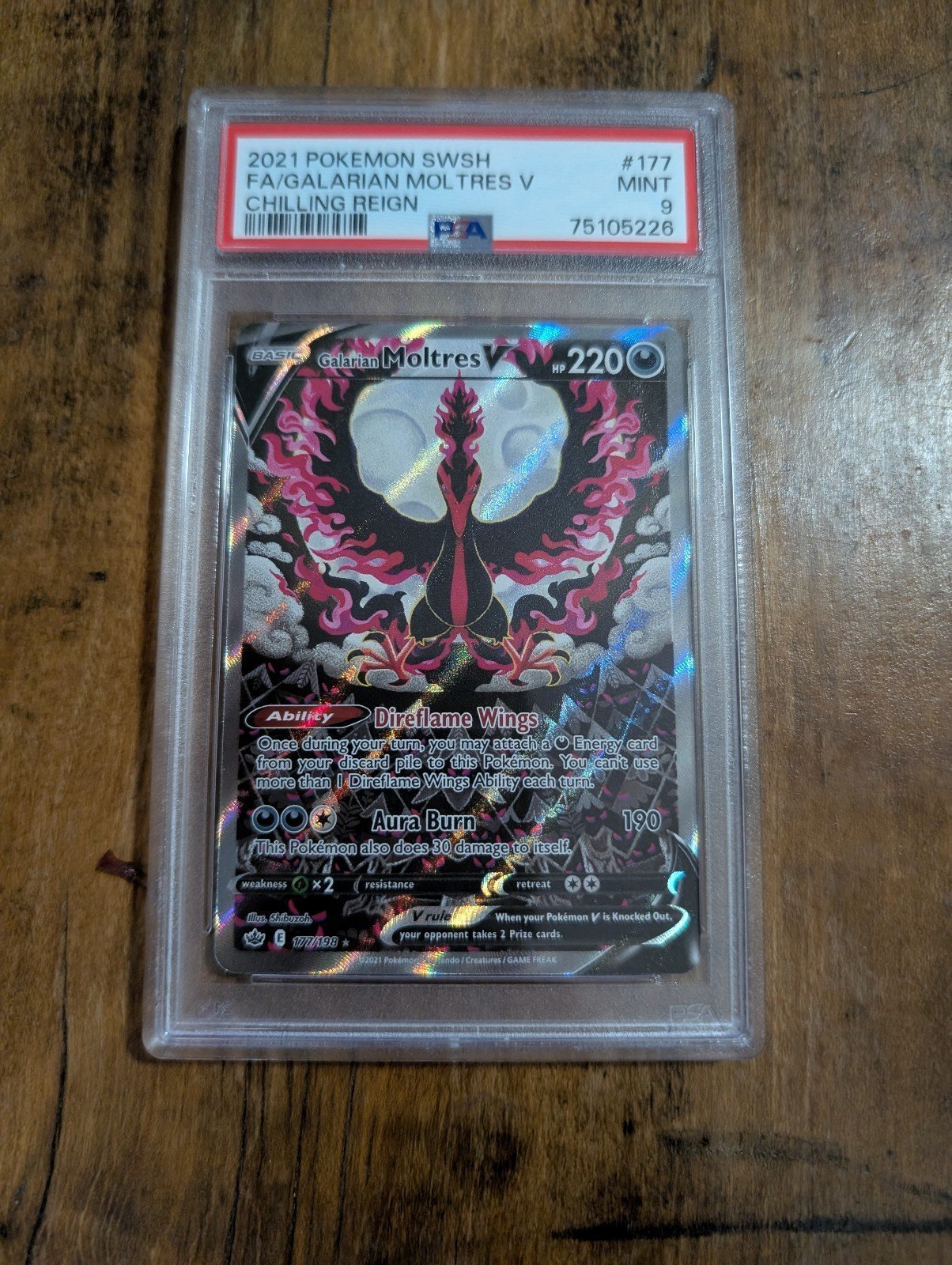 Galarian moltres 177 PSA 9 graded Pokemon card alt art