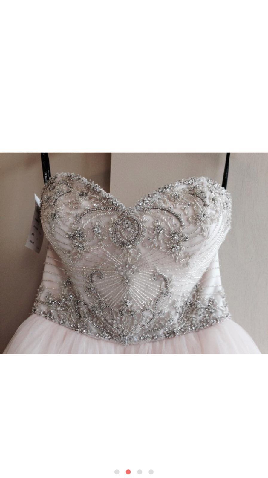 Rhinestone & Blush Tulle Formal Gown