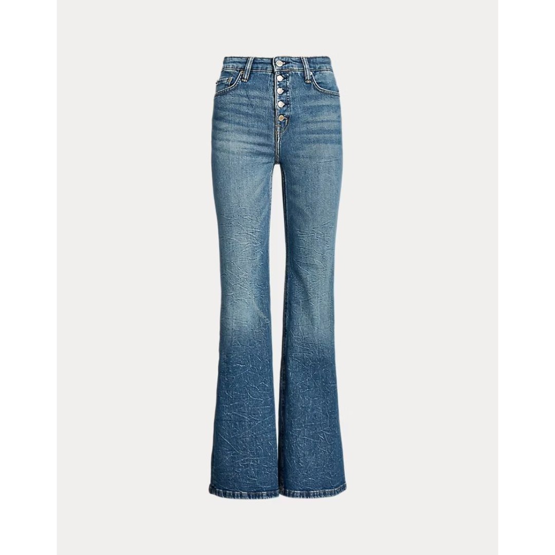 Lauren Ralph Lauren High Rise Flare Jean medium blue size 12 collection 2025