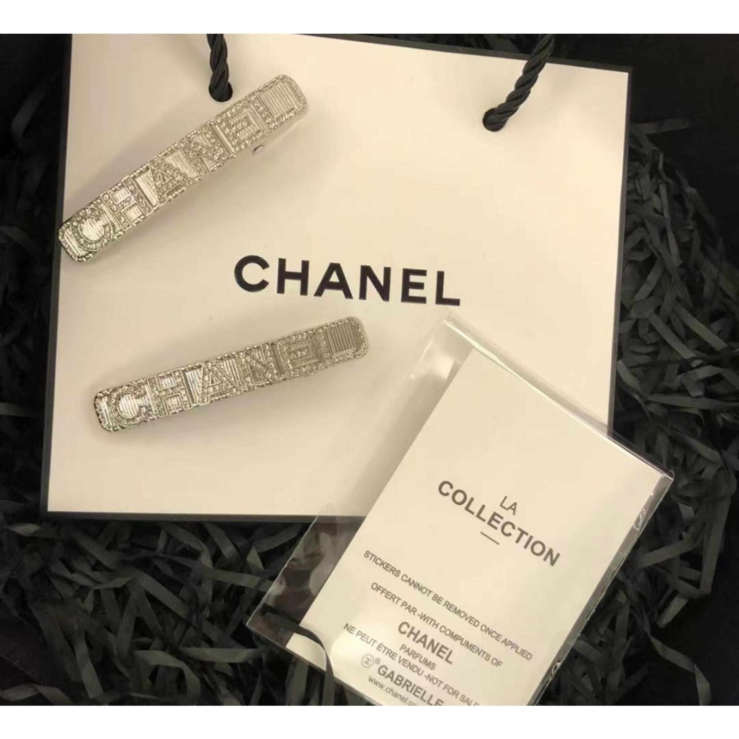 Chanel Hairpin LA Collection Silver Cross Double CC Rhinestones