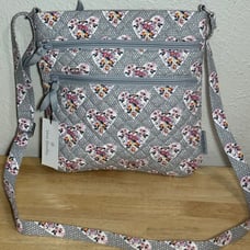 Vera Bradley Triple Zip Hipster in Mon Amour Gray NWT