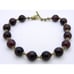 VTG Styled Heavy Gold Tone Faceted Burgundy Glass Beaded Choker Necklace
