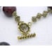VTG Styled Heavy Gold Tone Faceted Burgundy Glass Beaded Choker Necklace