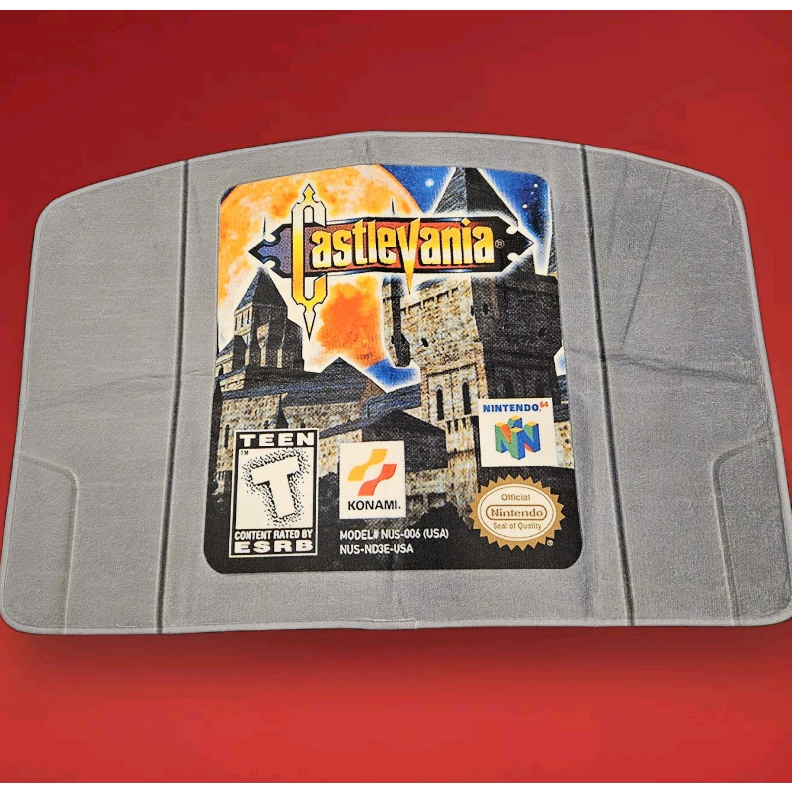 Castlevania N64 Cartridge Shaped Rug/Floor Mat 34 x24