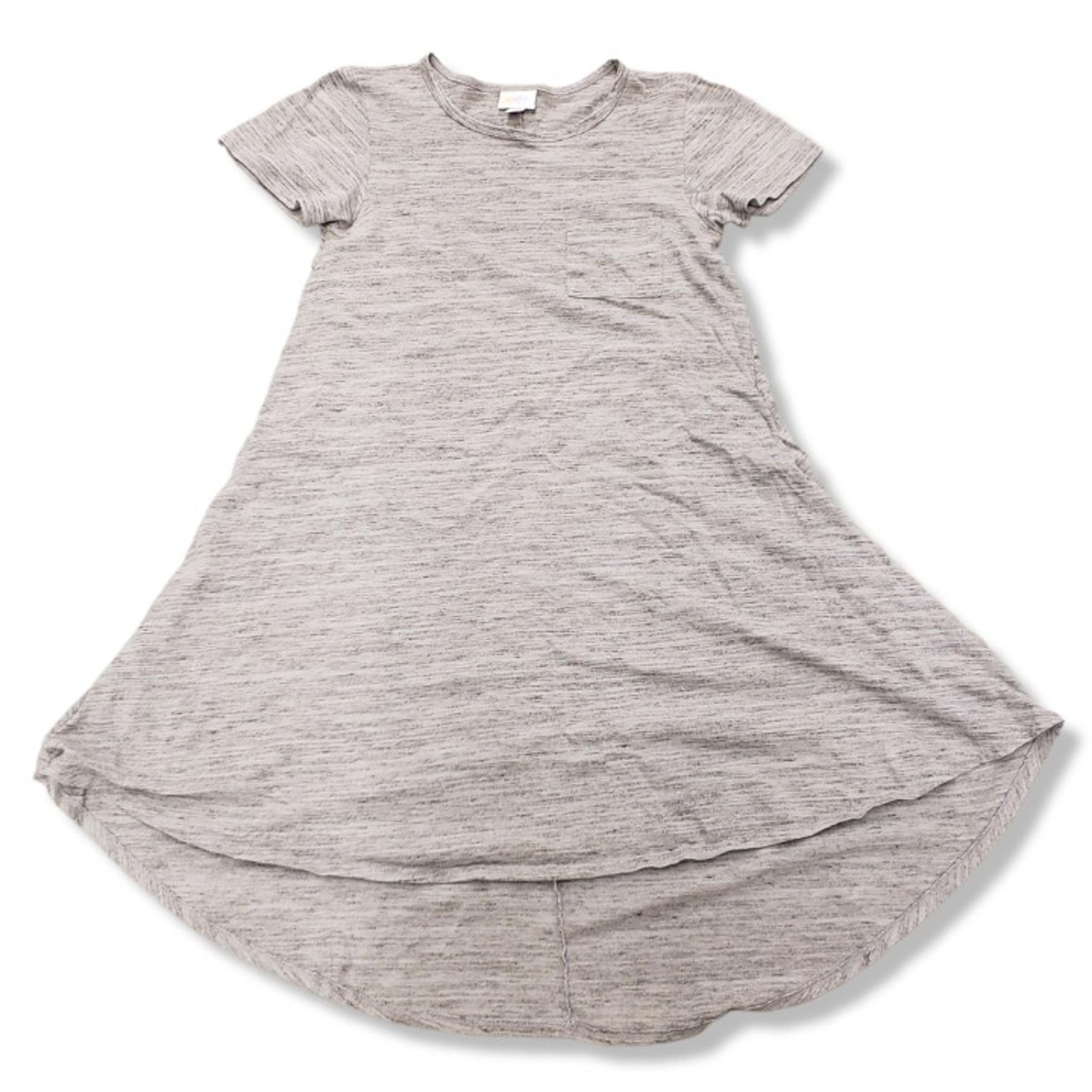 LuLaRoe Heather Grey High Low Pocket T-Shirt Dress Women's Size XXS