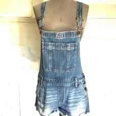 Abercombrie and Fitch Distress Denim Short Overalls Size Small