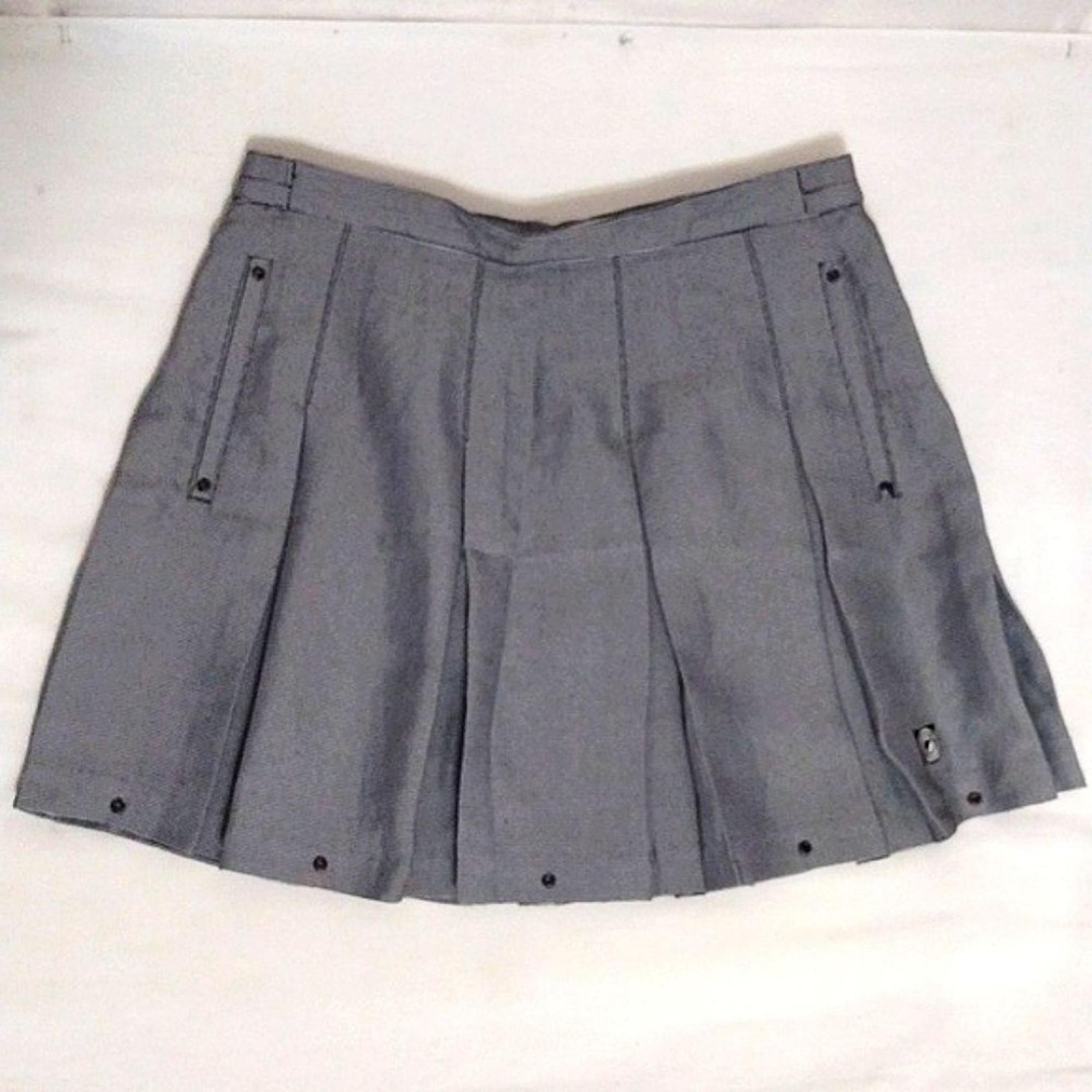 Jamie Sadock Gray Pinstripes Pleated Mini Skirts Size 12