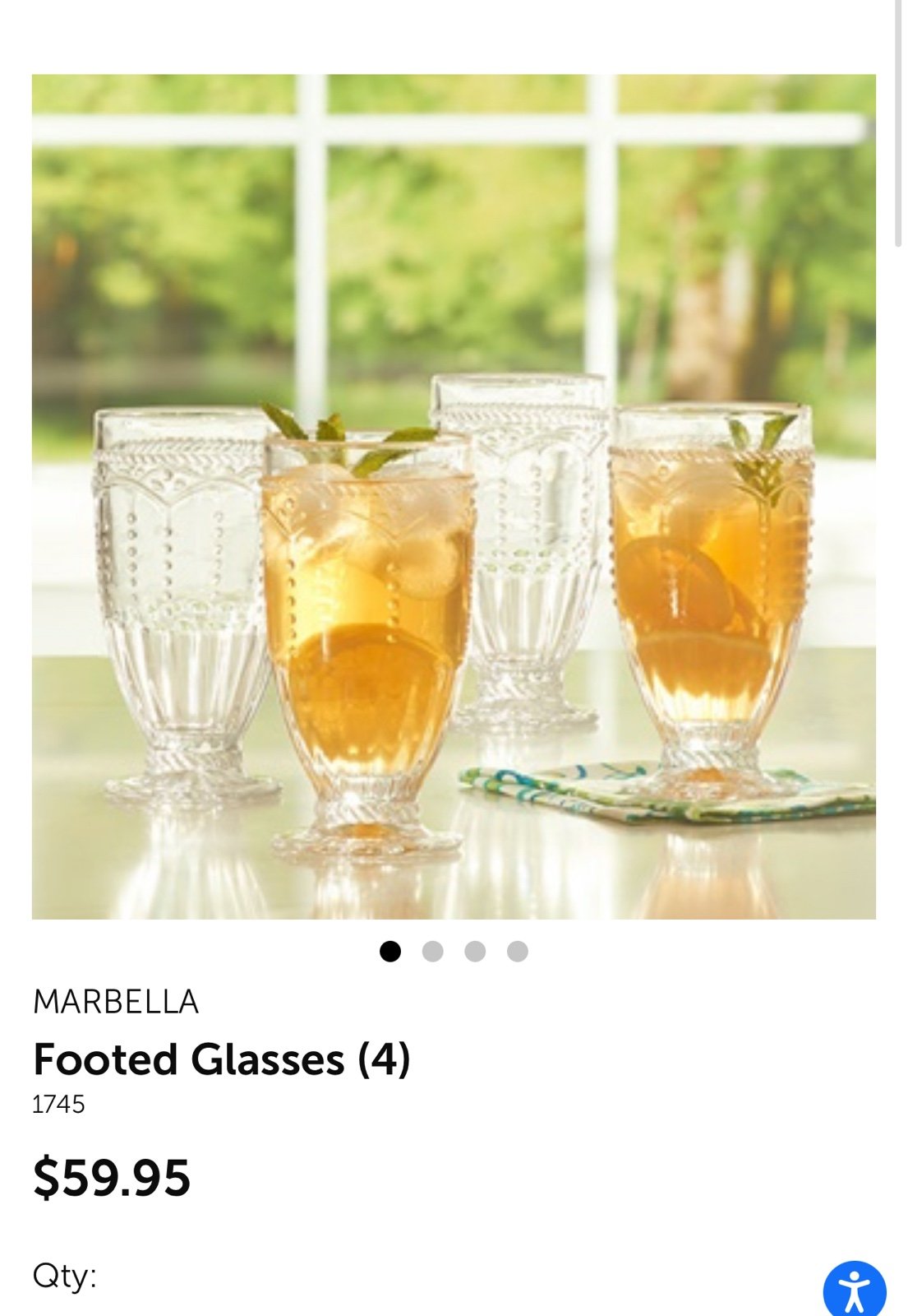 Marbella Footed Glasses Set of 4