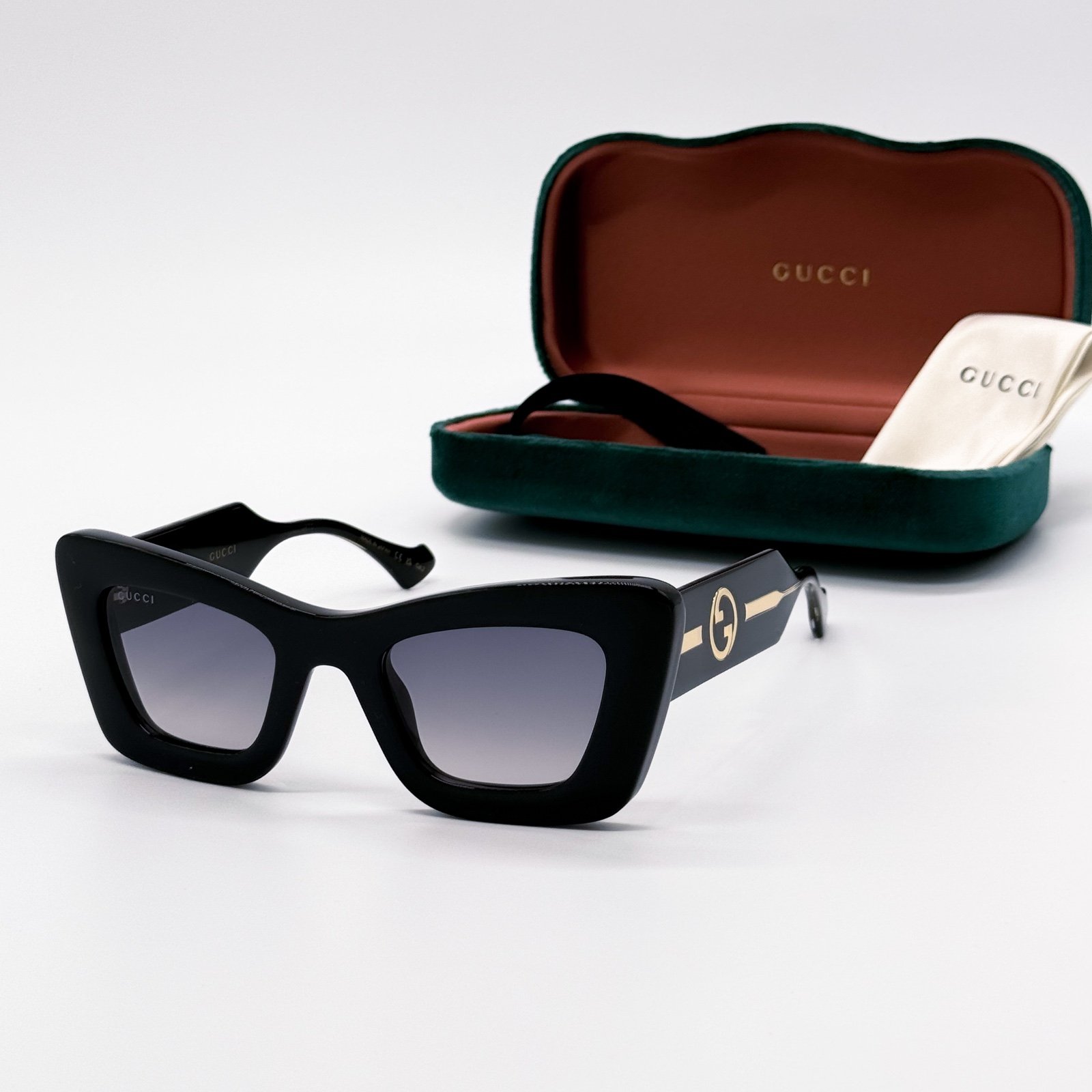 NEW GUCCI GG1552S 001 BLACK GREY BUTTERFLY WOMEN SUNGLASSES GUCCI
