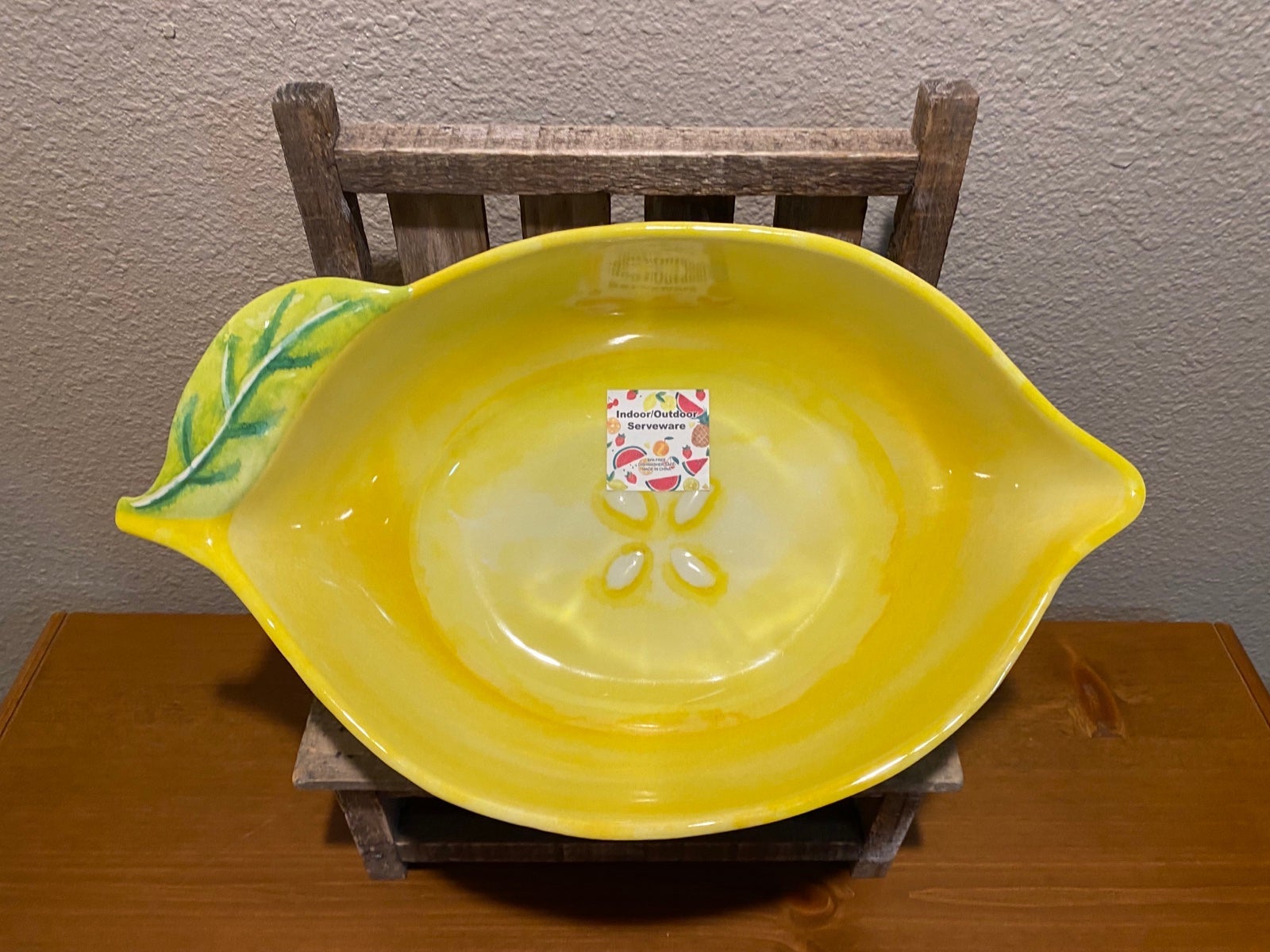 Farmhouse Lemon Serving Bowl, Melamine Lemon Shaped Serving Bowl, Lemon Bowl