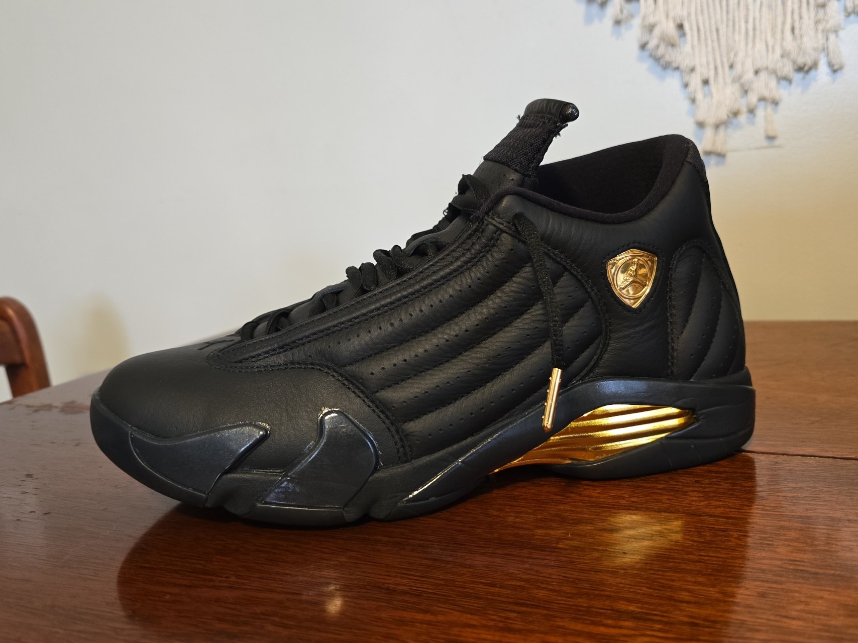 2017 Nike Air Jordan 14 XIV DMP Black Gold Size 10.5 (no box)